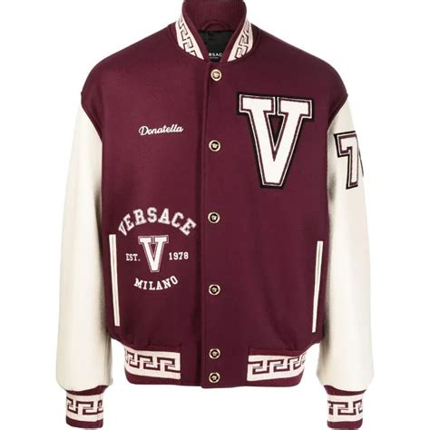 versace letterman jacket|versace bomber jackets for men.